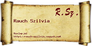 Rauch Szilvia névjegykártya